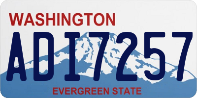 WA license plate ADI7257
