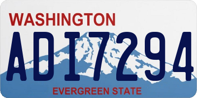 WA license plate ADI7294