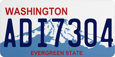 WA license plate ADI7304