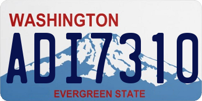 WA license plate ADI7310