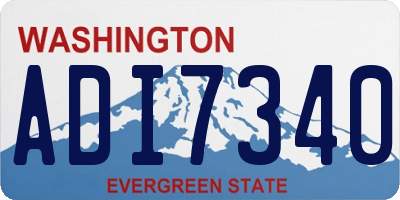 WA license plate ADI7340