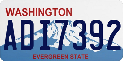 WA license plate ADI7392