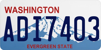 WA license plate ADI7403