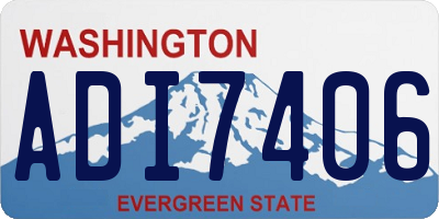 WA license plate ADI7406