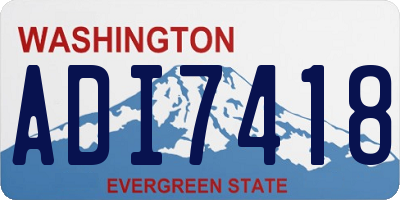 WA license plate ADI7418