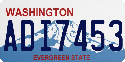 WA license plate ADI7453