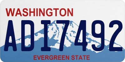 WA license plate ADI7492