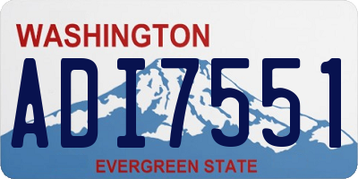 WA license plate ADI7551
