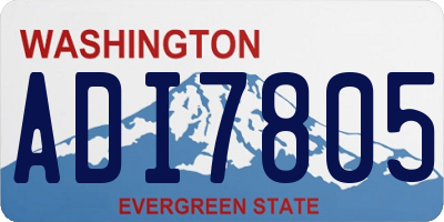 WA license plate ADI7805