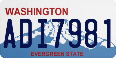 WA license plate ADI7981