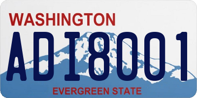 WA license plate ADI8001