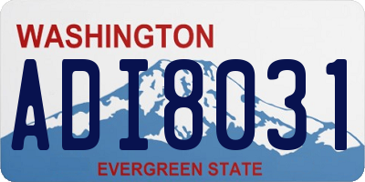 WA license plate ADI8031