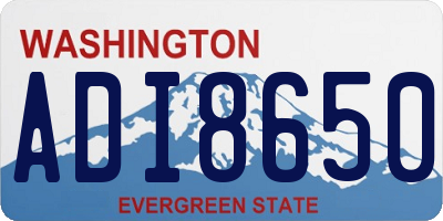 WA license plate ADI8650
