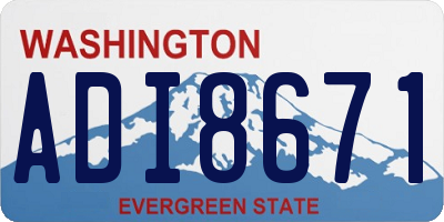 WA license plate ADI8671