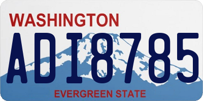 WA license plate ADI8785