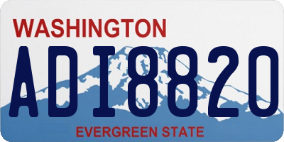 WA license plate ADI8820