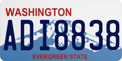 WA license plate ADI8838