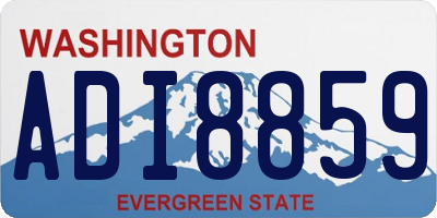 WA license plate ADI8859