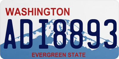 WA license plate ADI8893