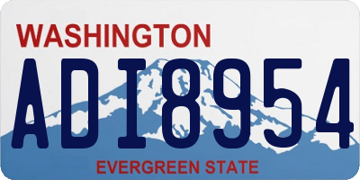 WA license plate ADI8954