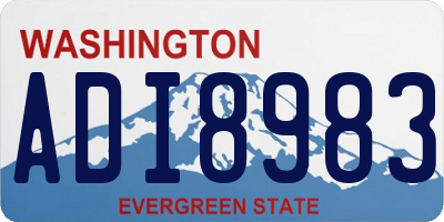 WA license plate ADI8983