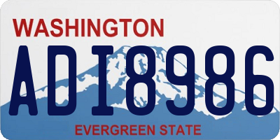 WA license plate ADI8986