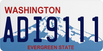 WA license plate ADI9111