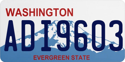 WA license plate ADI9603