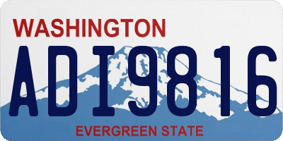 WA license plate ADI9816