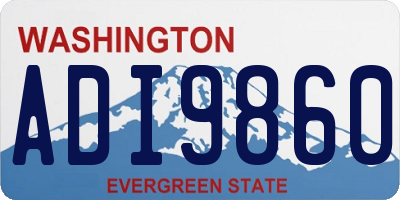 WA license plate ADI9860