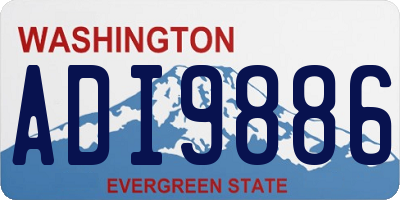 WA license plate ADI9886