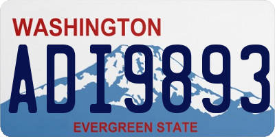 WA license plate ADI9893