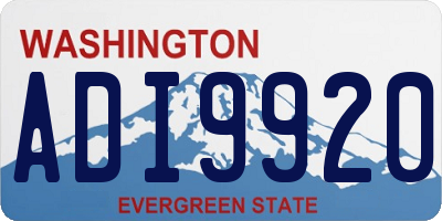 WA license plate ADI9920