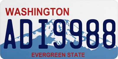WA license plate ADI9988