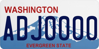 WA license plate ADJ0000