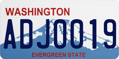 WA license plate ADJ0019