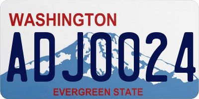 WA license plate ADJ0024