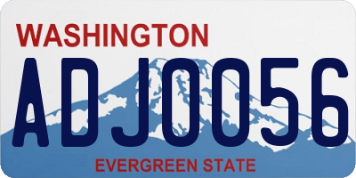 WA license plate ADJ0056