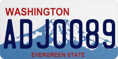 WA license plate ADJ0089