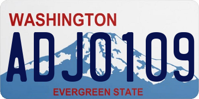 WA license plate ADJ0109