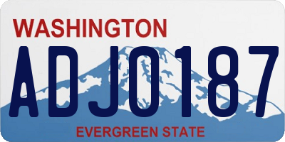 WA license plate ADJ0187
