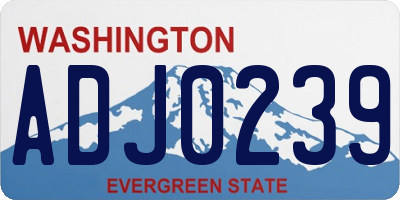 WA license plate ADJ0239