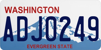 WA license plate ADJ0249