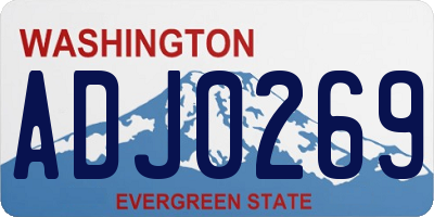 WA license plate ADJ0269