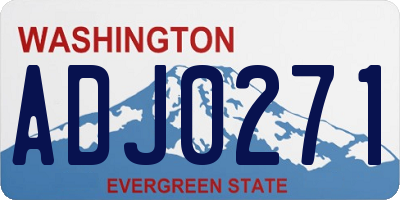 WA license plate ADJ0271