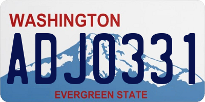 WA license plate ADJ0331