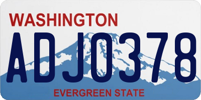 WA license plate ADJ0378