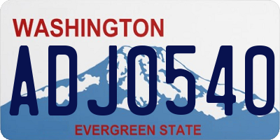 WA license plate ADJ0540