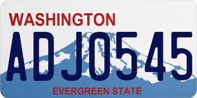 WA license plate ADJ0545