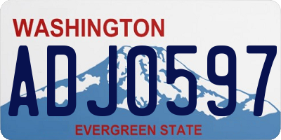 WA license plate ADJ0597